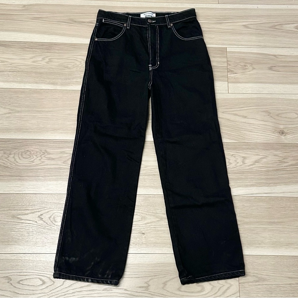 Reformation High Rise Black and White Jeans Relaxed Fit